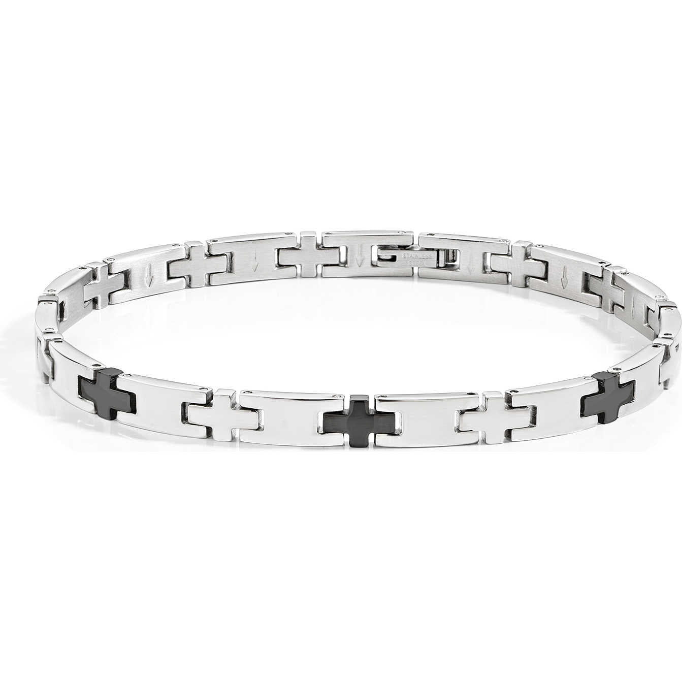 Pulsera Basic Plata y Negro Hombre SZS08