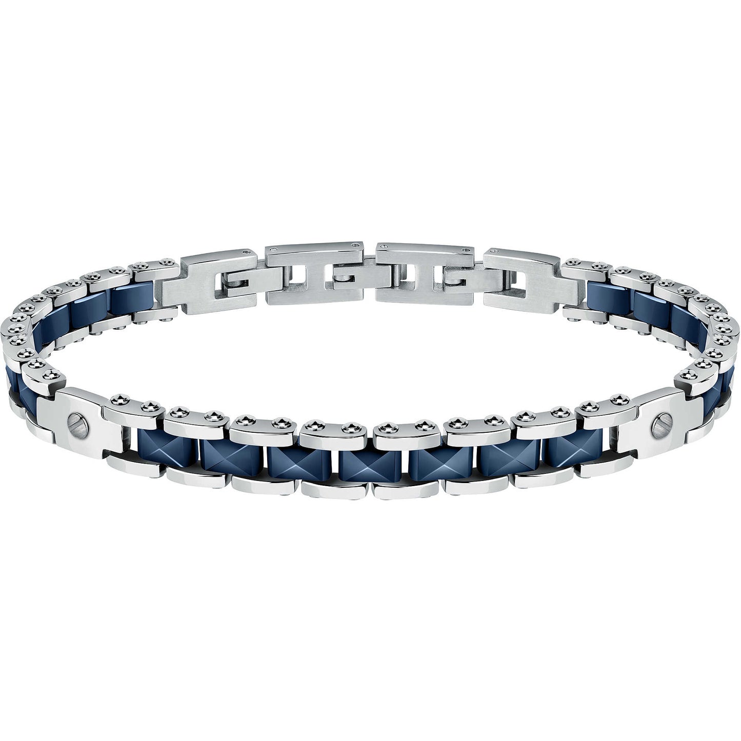 Pulsera Hombre Cerámica Acero y Azul SAFR31
