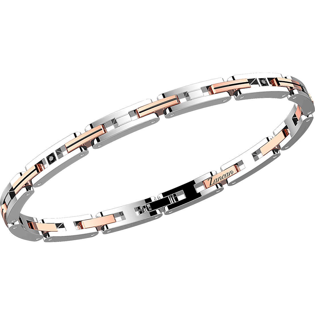 Bracciale Uomo Hiteck Rosato e Spinelli Neri EHB138