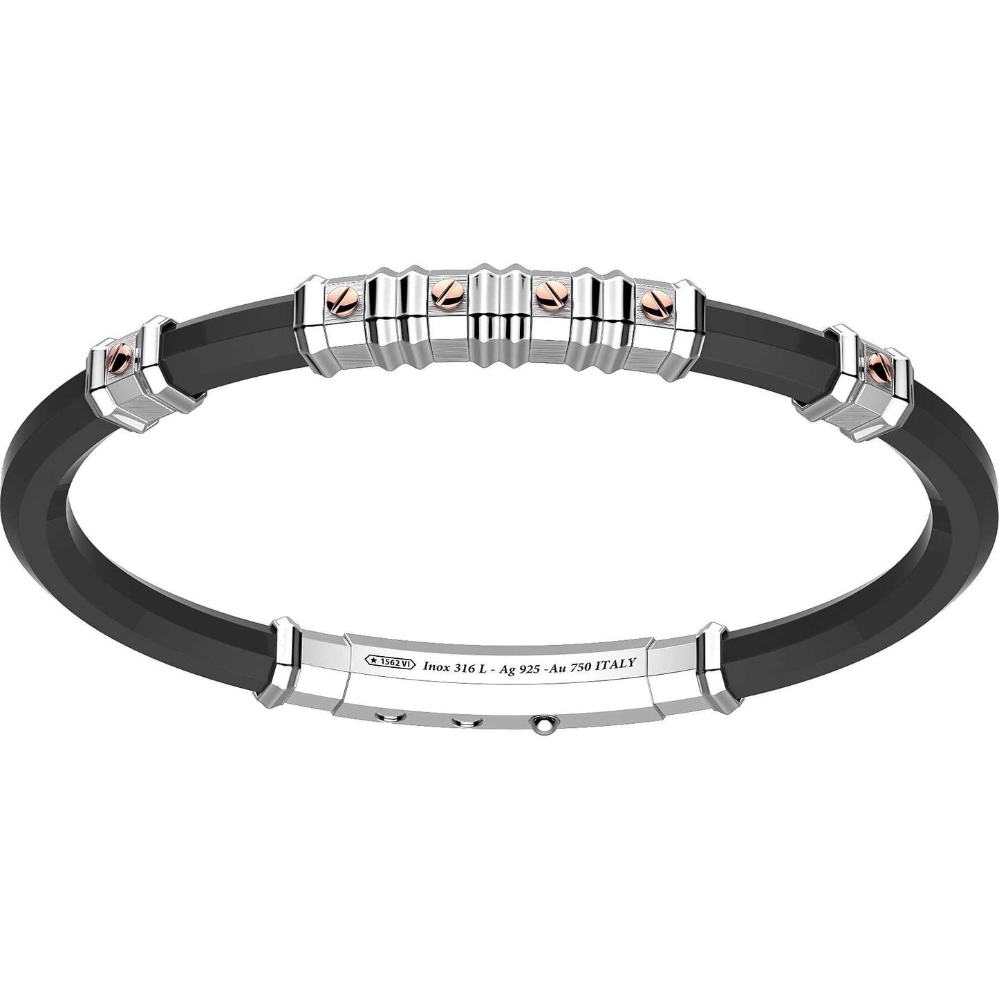 Bracciale Uomo Robertinox in Silicone Nero e Acciaio EXB981R-N