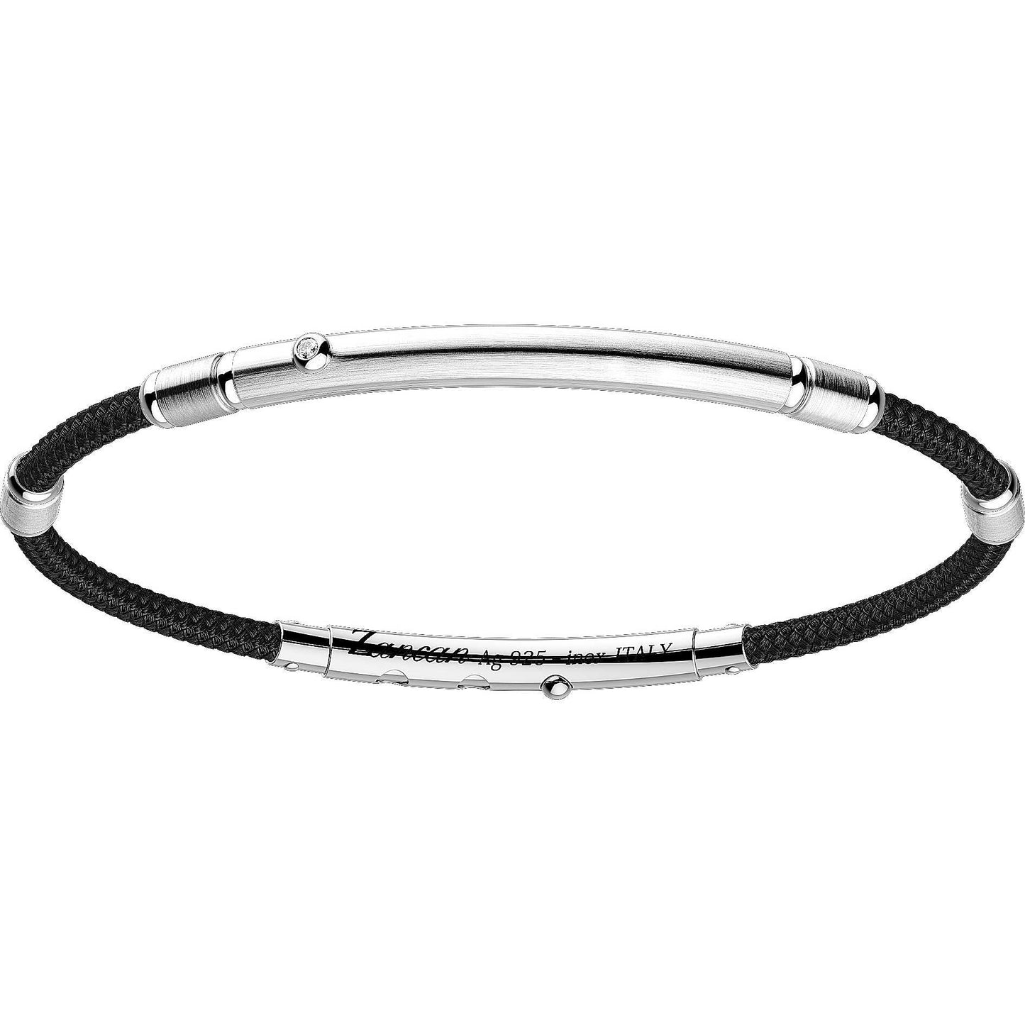 Bracciale Uomo Robikevlar Argentato e Nero EXB762-NE