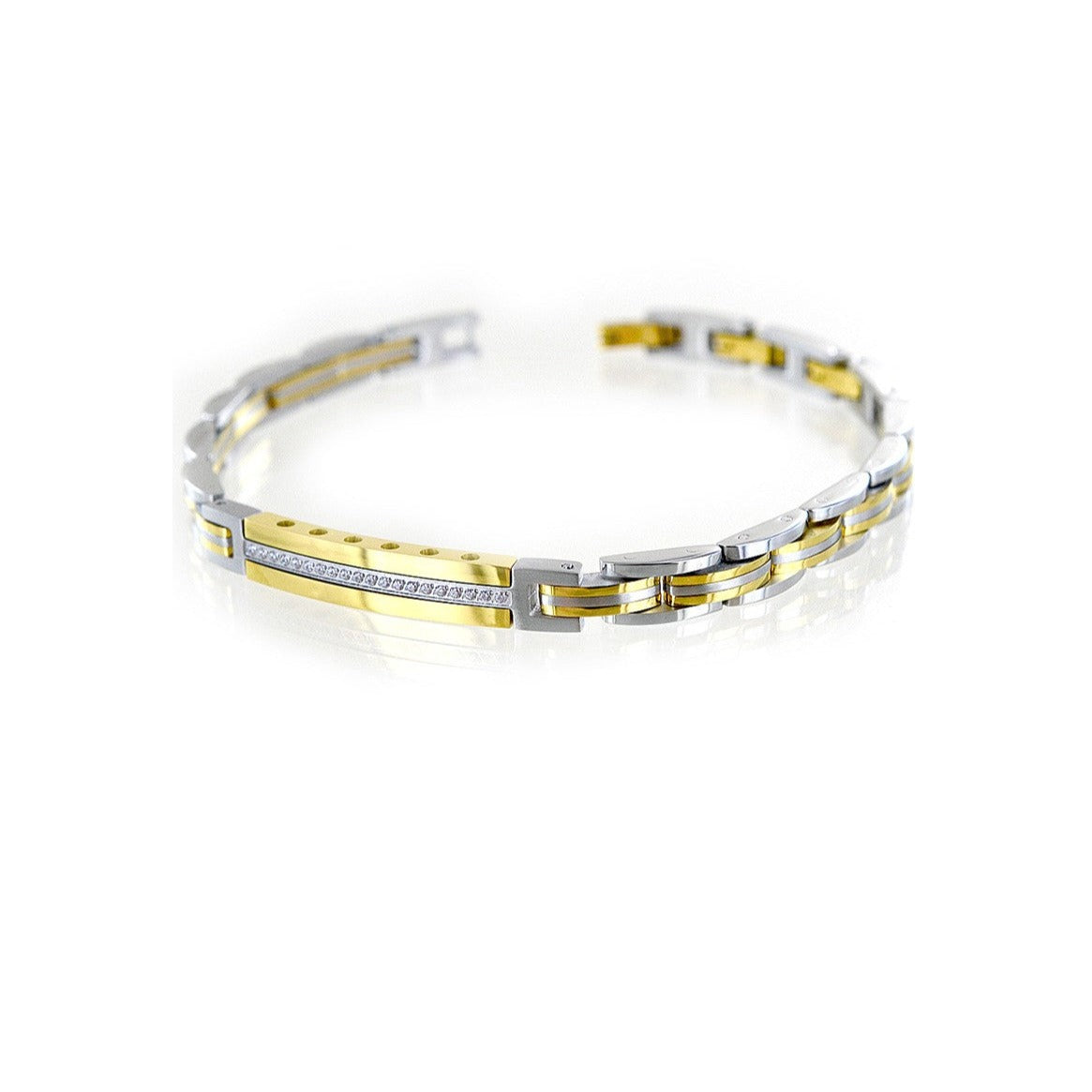 Bracciale Uomo Hiteck in Acciaio e Dorato UHB070