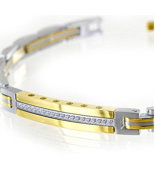 Bracciale Uomo Hiteck in Acciaio e Dorato UHB070