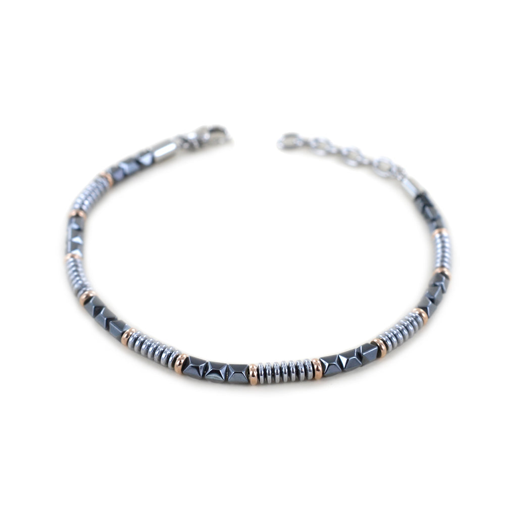 Bracciale Uomo in Acciaio con Pvd Nero e Rosè UHB088