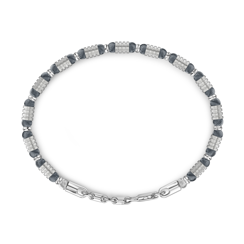 Bracciale Uomo Morbido in Argento a Sfere Tubolari ESB190