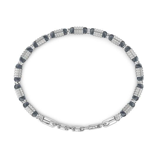 Bracciale Uomo Morbido in Argento a Sfere Tubolari ESB190