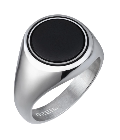Anello Uomo Acciaio Lucido Con Onice TJ3116