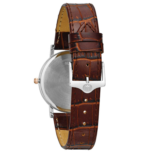 Reloj clásico elegante rosa y marrón para hombre 98H51