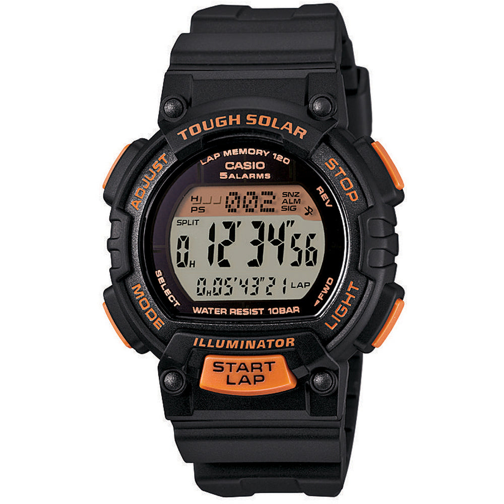 Reloj para hombre con temporizador negro y naranja STL-S300H-1BEF