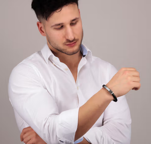 Pulsera Moody Black and Steel SQH31 para hombre