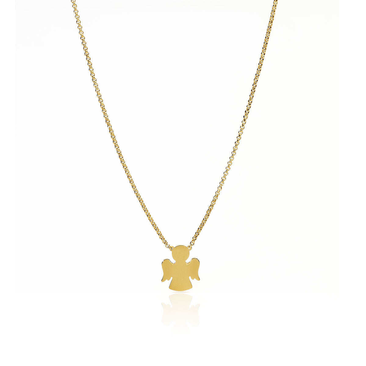 Collar Ángel Dorado Liso CLAG3
