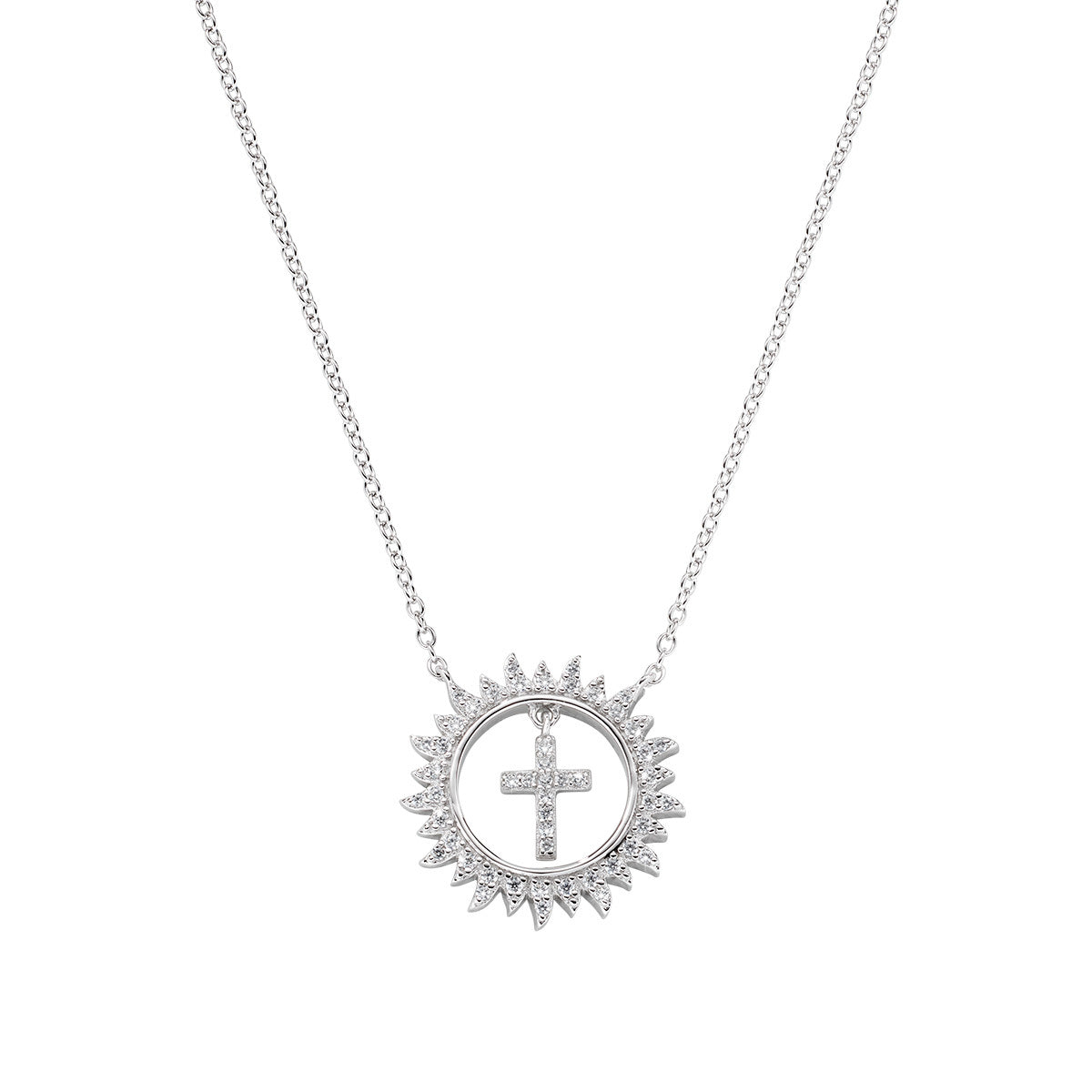 Collar Cruz al Sol Rodio CLGHCRBBZ