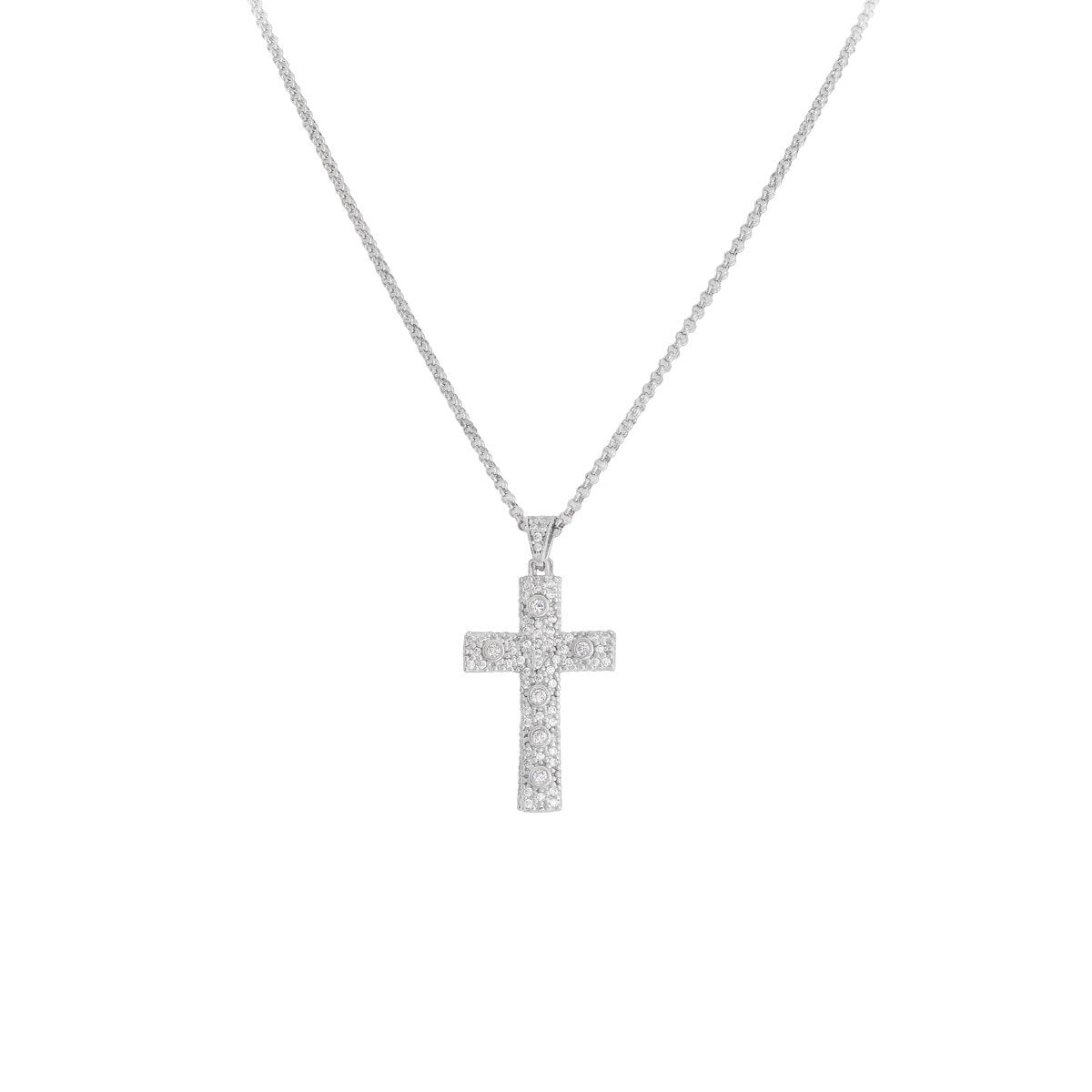 CCZBB Collar con cruz de circonitas