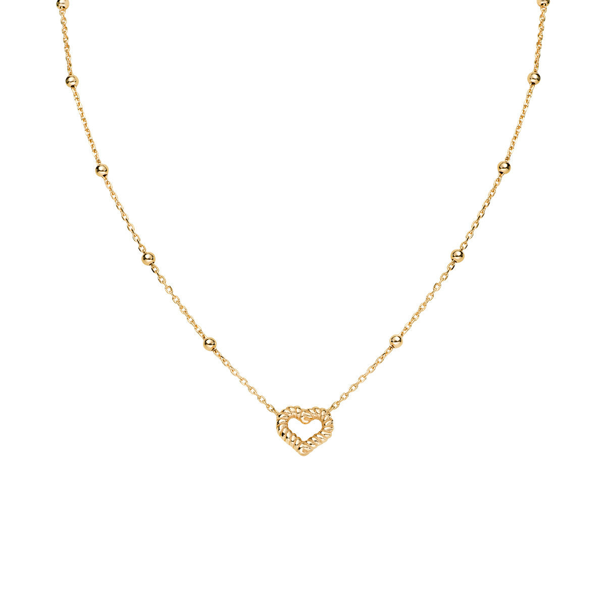 Collar Corazón Moleteado Dorado CLGOCUG3