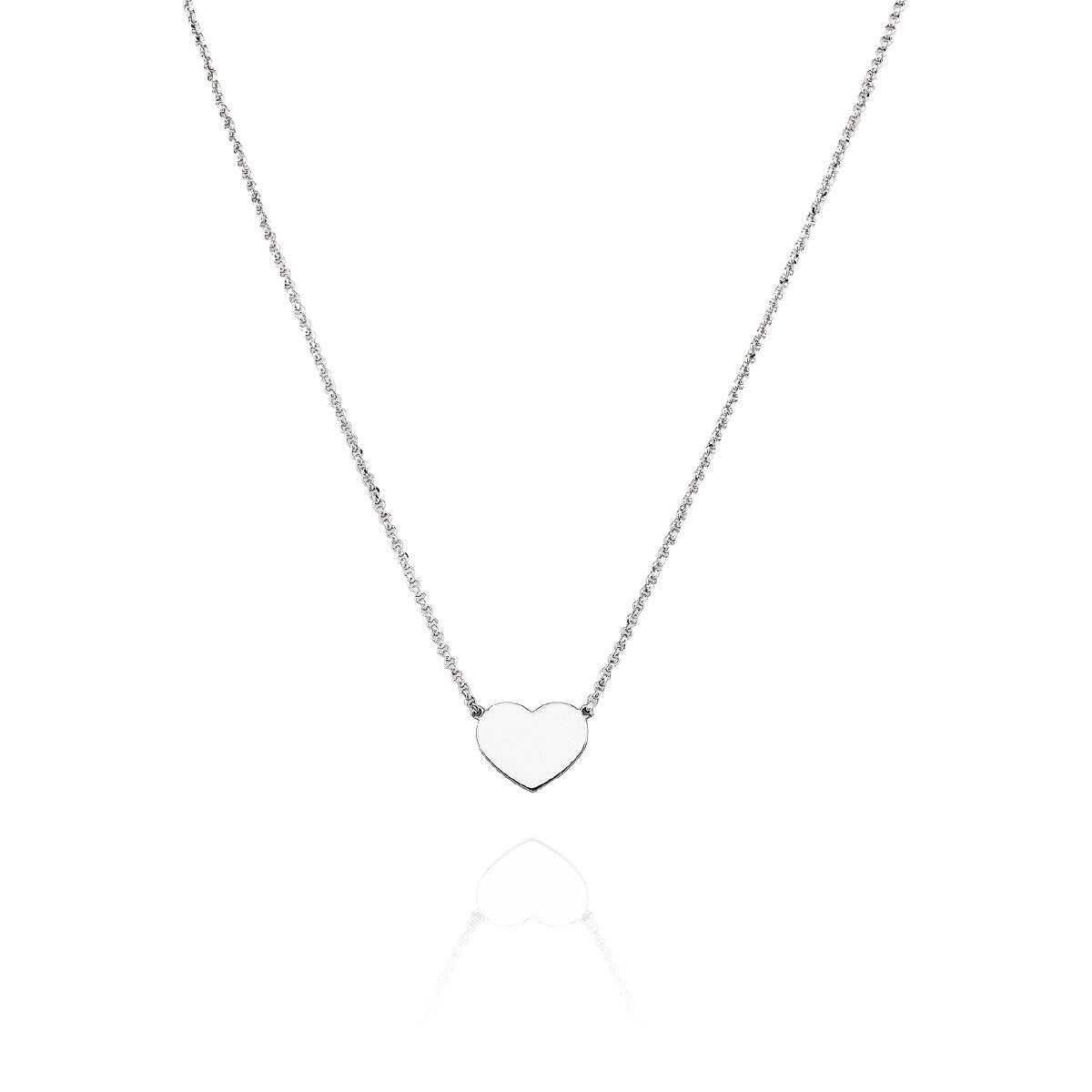 Collar Corazón Rodio CLHB3