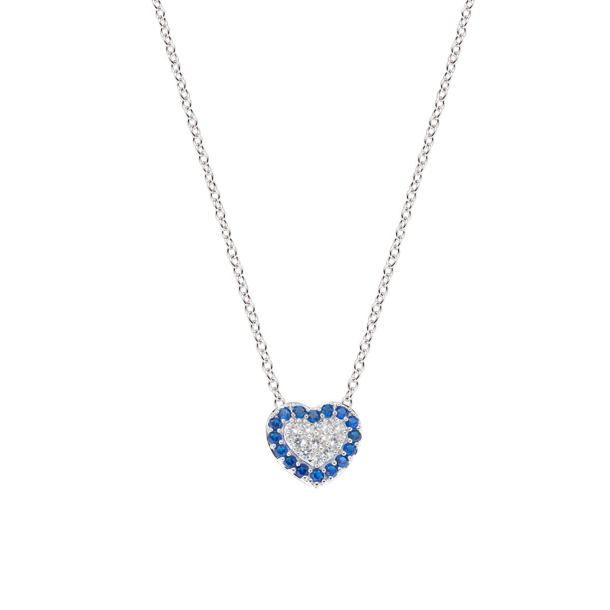 CLPHBBBL Collar Corazón Blanco y Azul