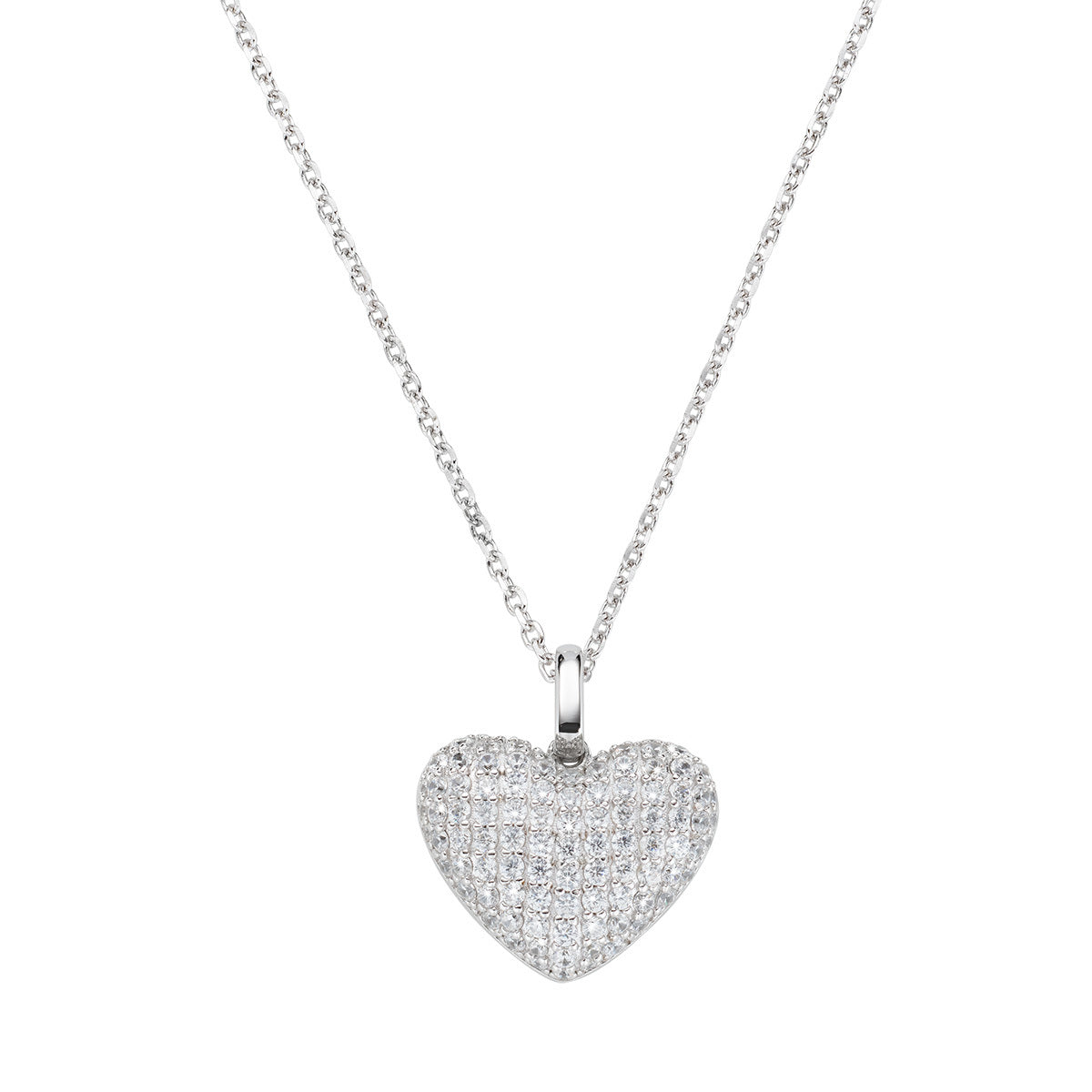 Collar Corazón Rodio CLCUBOBBZ