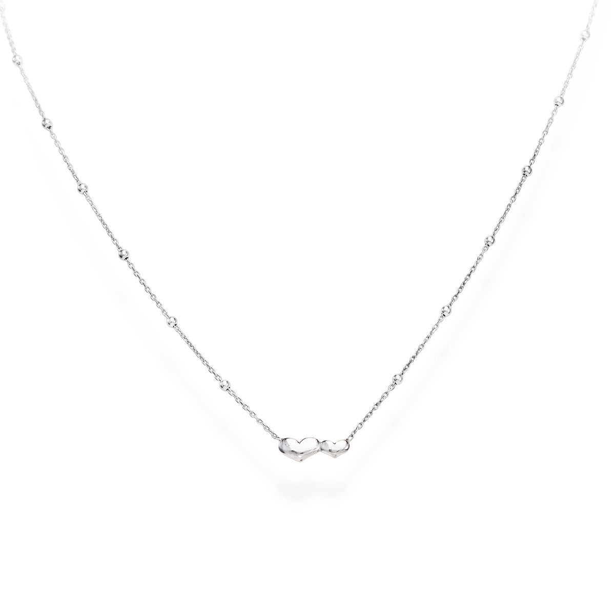 Collar Corazones Rodio CLDCB3