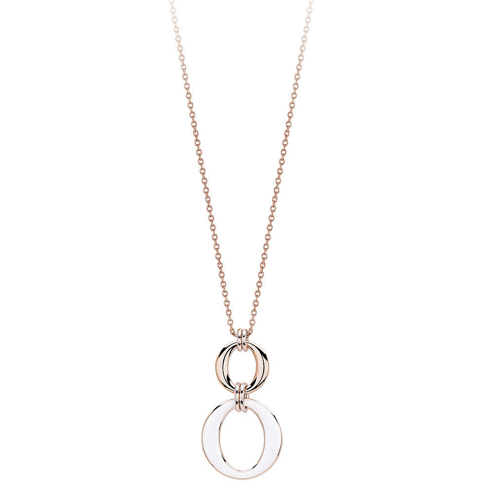 Collar Primera Dama Rosa con Esmalte Blanco 251712
