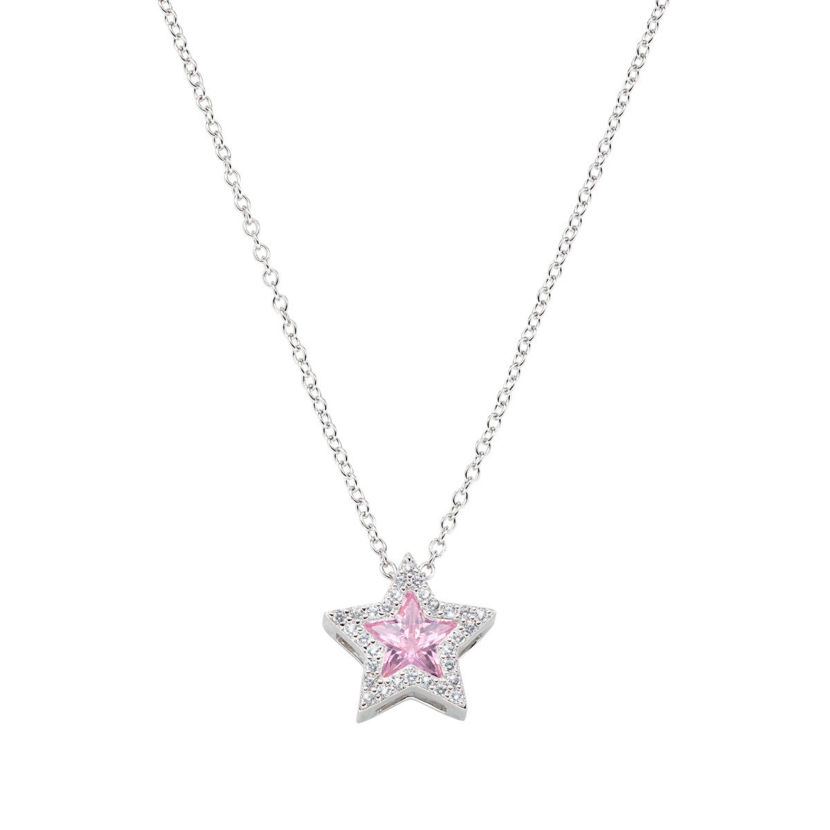 Collar Estrella Blanca y Rosa CLPSTBBROZ