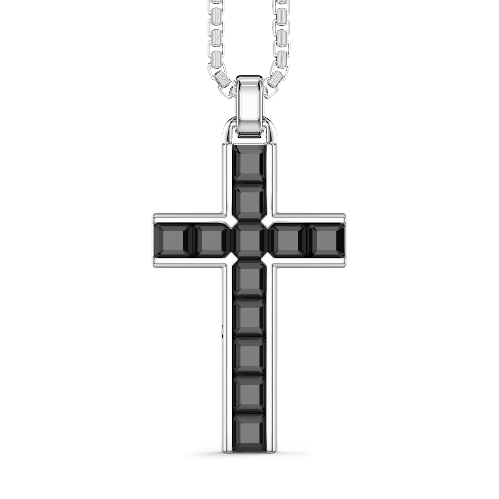 Collana Uomo a Croce e Pietre Naturali ESC124-N