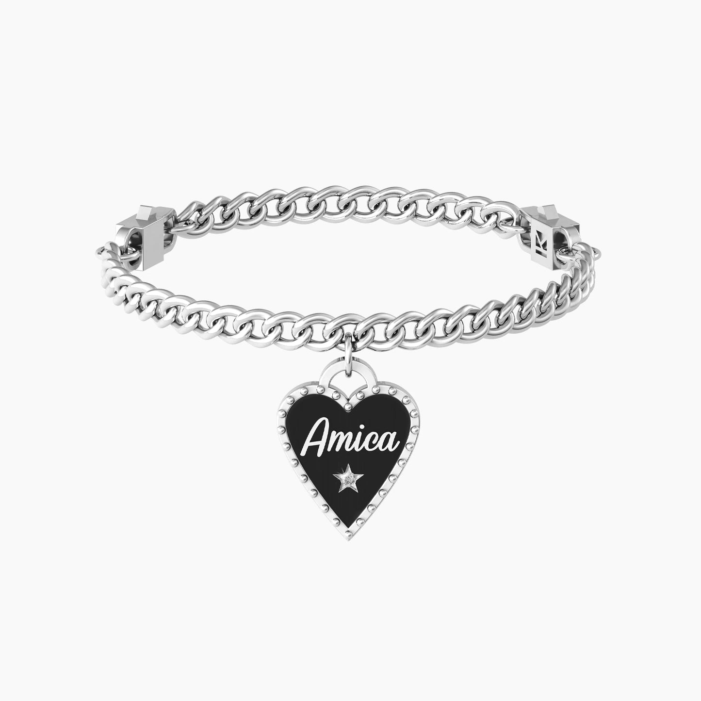 Bracciale Cuore Amica Sei Unica Cuore Nero 731937
