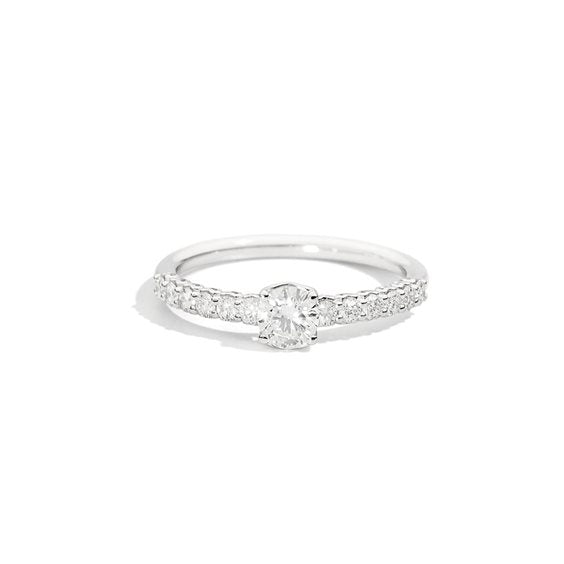 Solitario Pave' Anniversary en Oro Blanco con Diamantes R01SP209