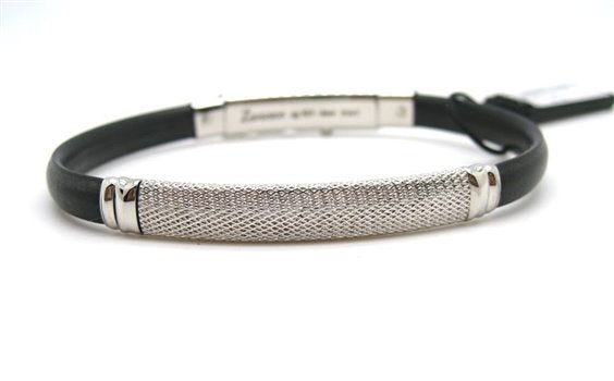 Bracciale Uomo in Caucciù Nero ESB017B-N