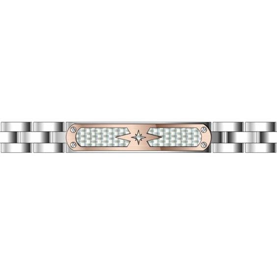 Bracciale Uomo con Placca Carbonio Rosata EHB297