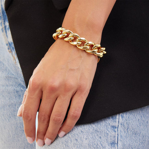Pulsera de cadena Groumette ovalada dorada 000EXB4565000