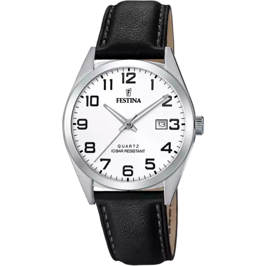Orologio Uomo Classic Bianco e Cinturino in Pelle F20446/1