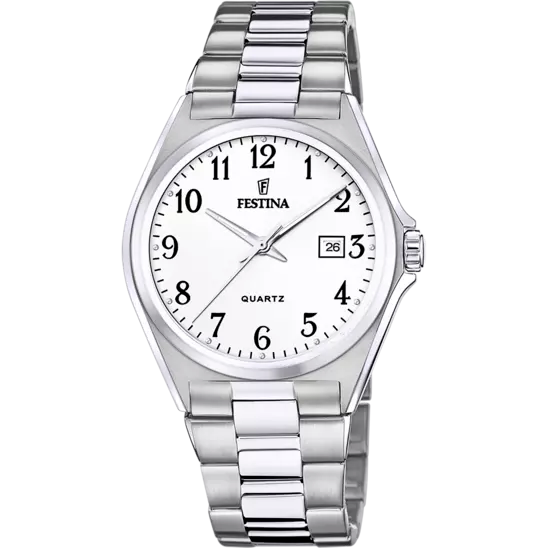 Orologio Uomo Classic Bianco E Acciaio F20552/1