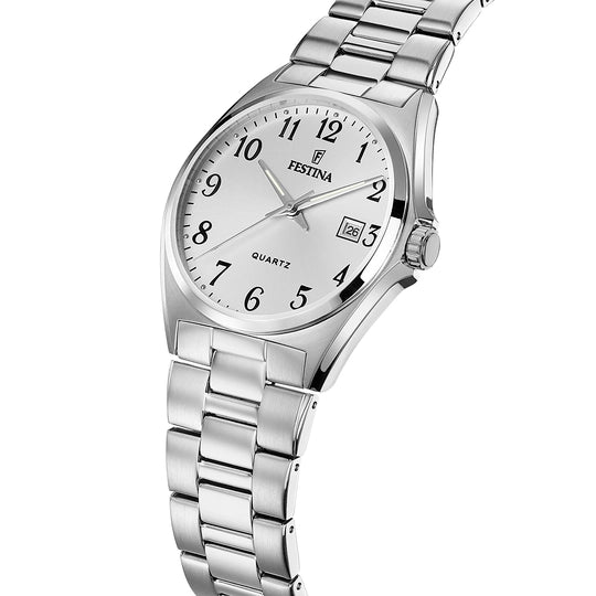 Orologio Uomo Classic Bianco E Acciaio F20552/1