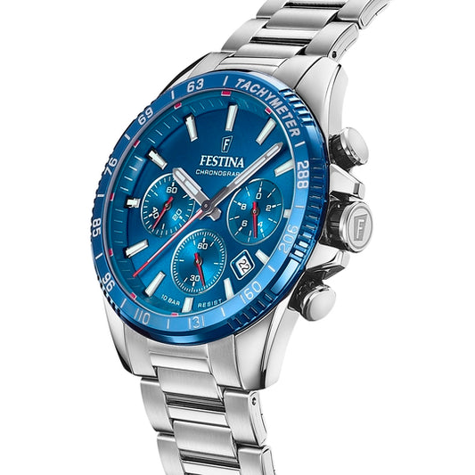 Reloj cronógrafo azul claro F20560/3 para hombre
