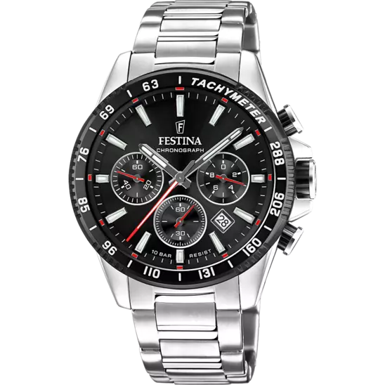 Orologio Uomo Chronograph Nero e Acciaio F20560/6