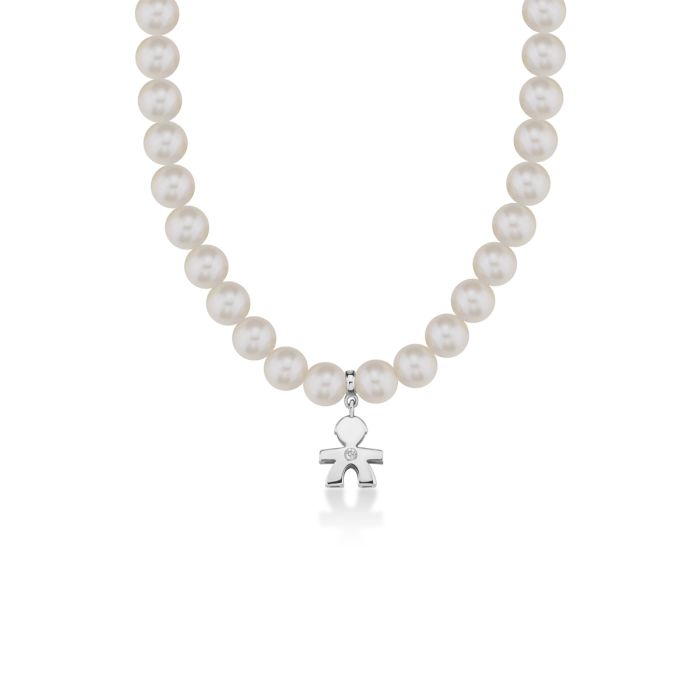 Collana Le Perle Bimbo Perle 5mm con Diamante LBB800