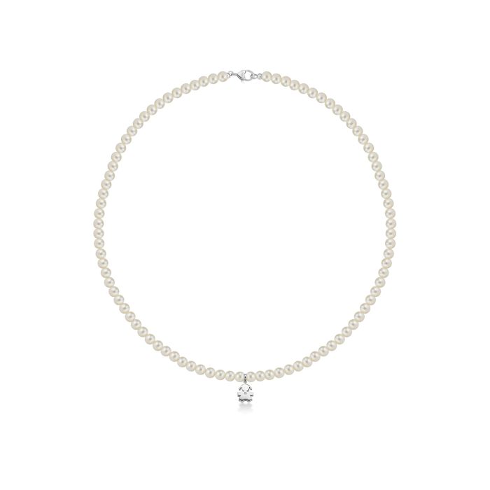 Collana Le Perle Bimba Perle 5mm con Diamante LBB801