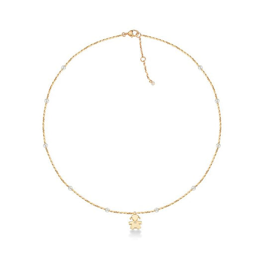 Collana Le Perle Bimba in Oro Perle 3.5mm con Diamante LBB831