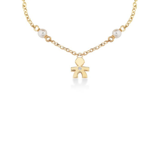 Bracciale Le Perle Bimbo Oro Giallo con Perle e Diamante LBB832