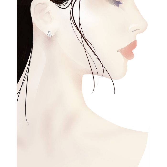 Arete individual Le Briciole Bimbo con diamante LBB309