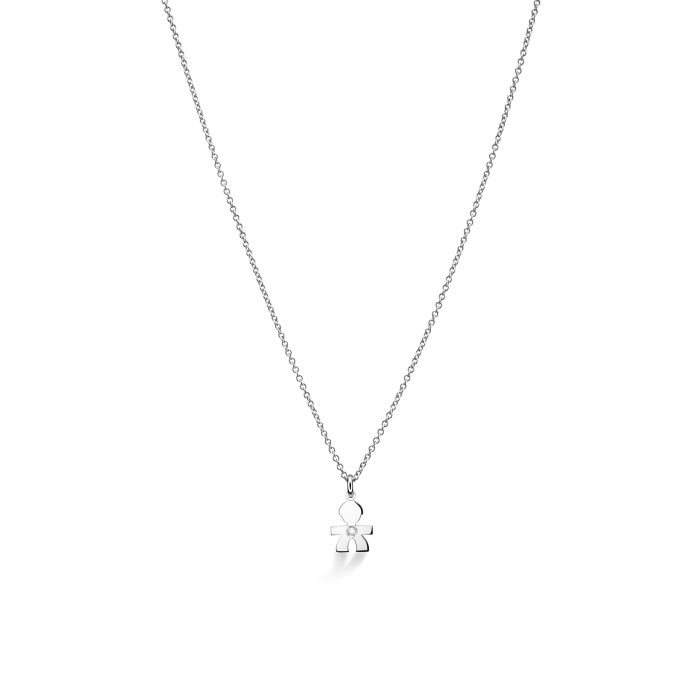 Colgante Le Briciole Bimbo de oro blanco con diamante LBB333