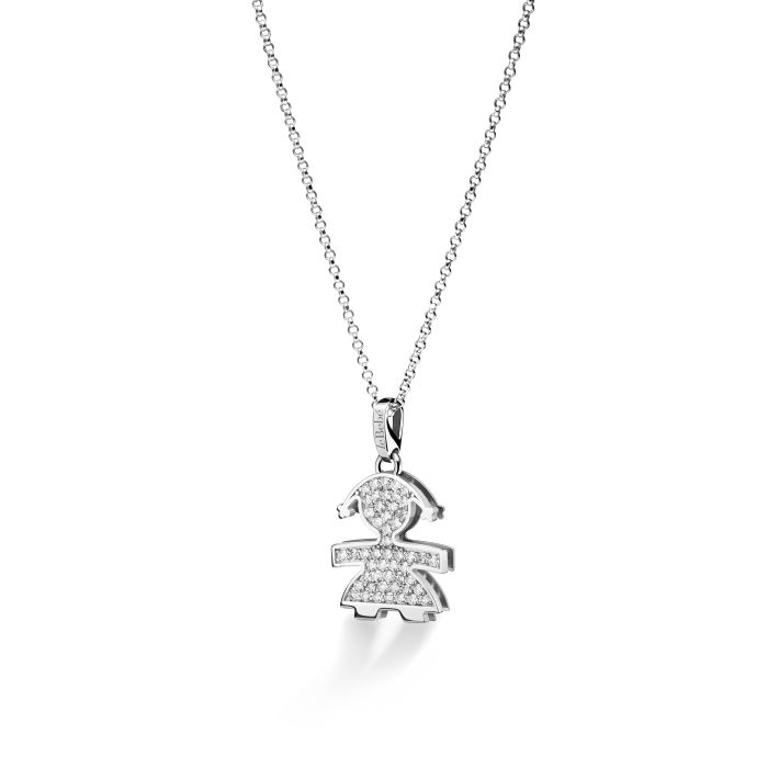 Collar I Pavé Bimba Grande Oro blanco y Diamantes LBB426