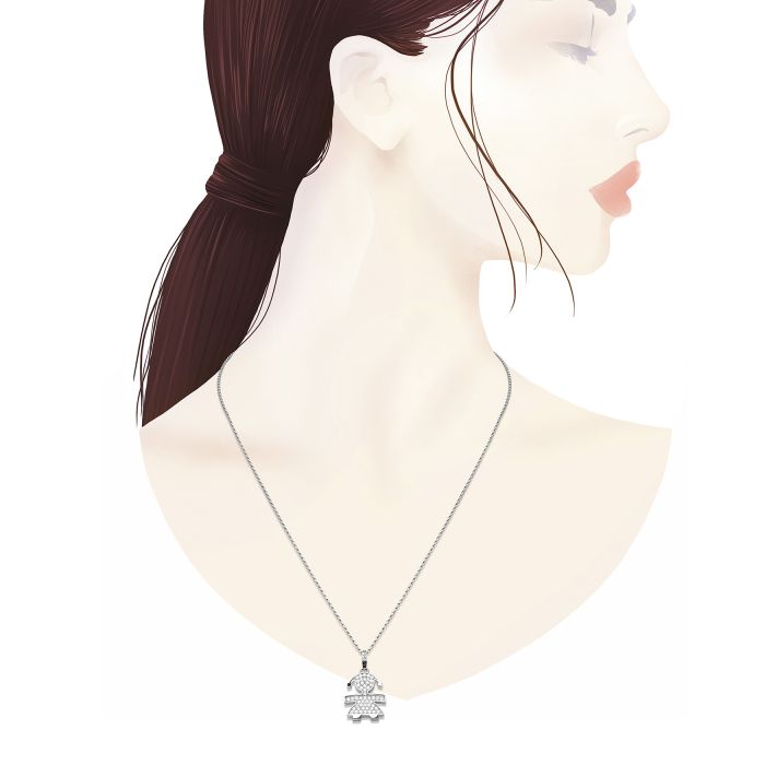 Collar I Pavé Bimba Grande Oro blanco y Diamantes LBB426