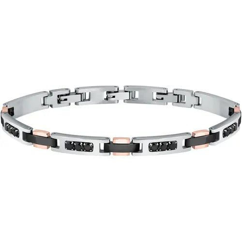 Pulsera Hombre Urban Acero y Negro SABH22
