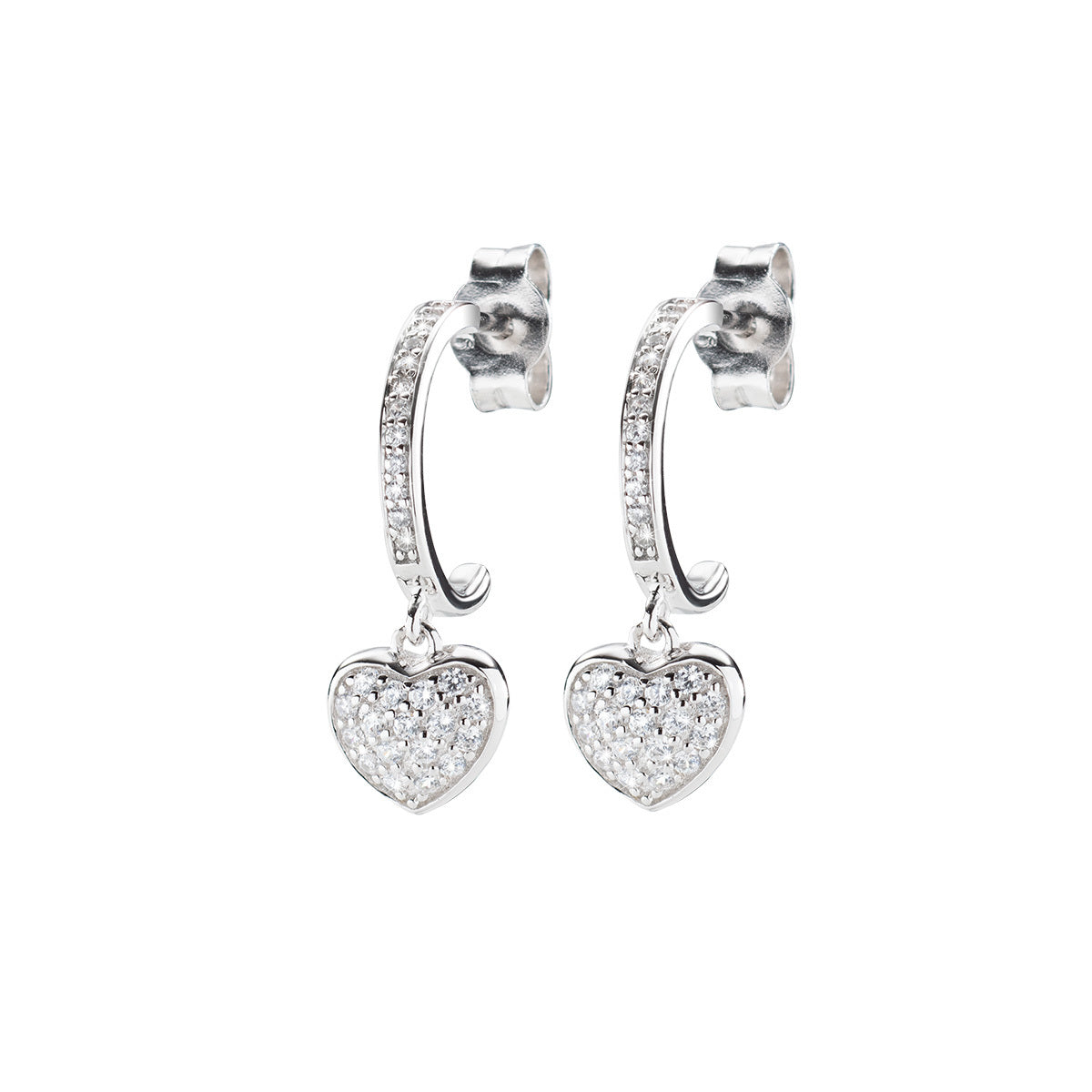 Pendientes Corazón Blanco EBHBB