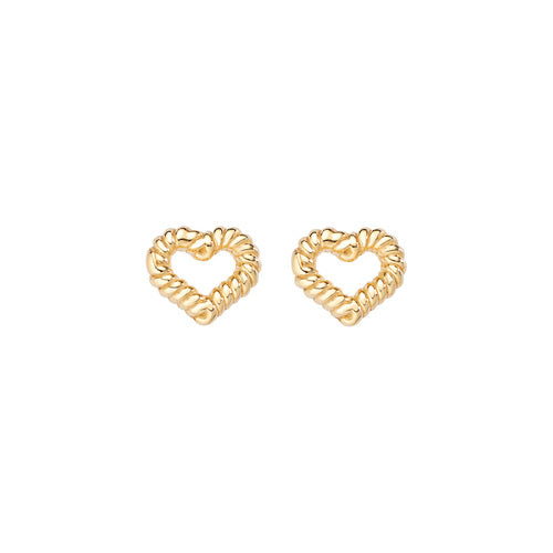 Pendientes Corazón Moleteado Dorado ORGOCUG