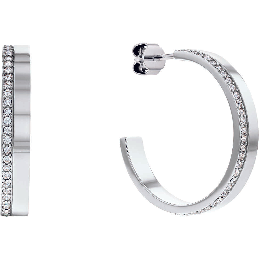 Pendientes de aro atemporales con cristales 35000163
