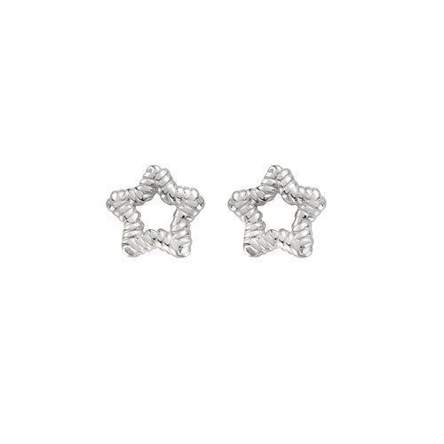 Pendientes Rodio Estrella Moleteada ORGOSTB