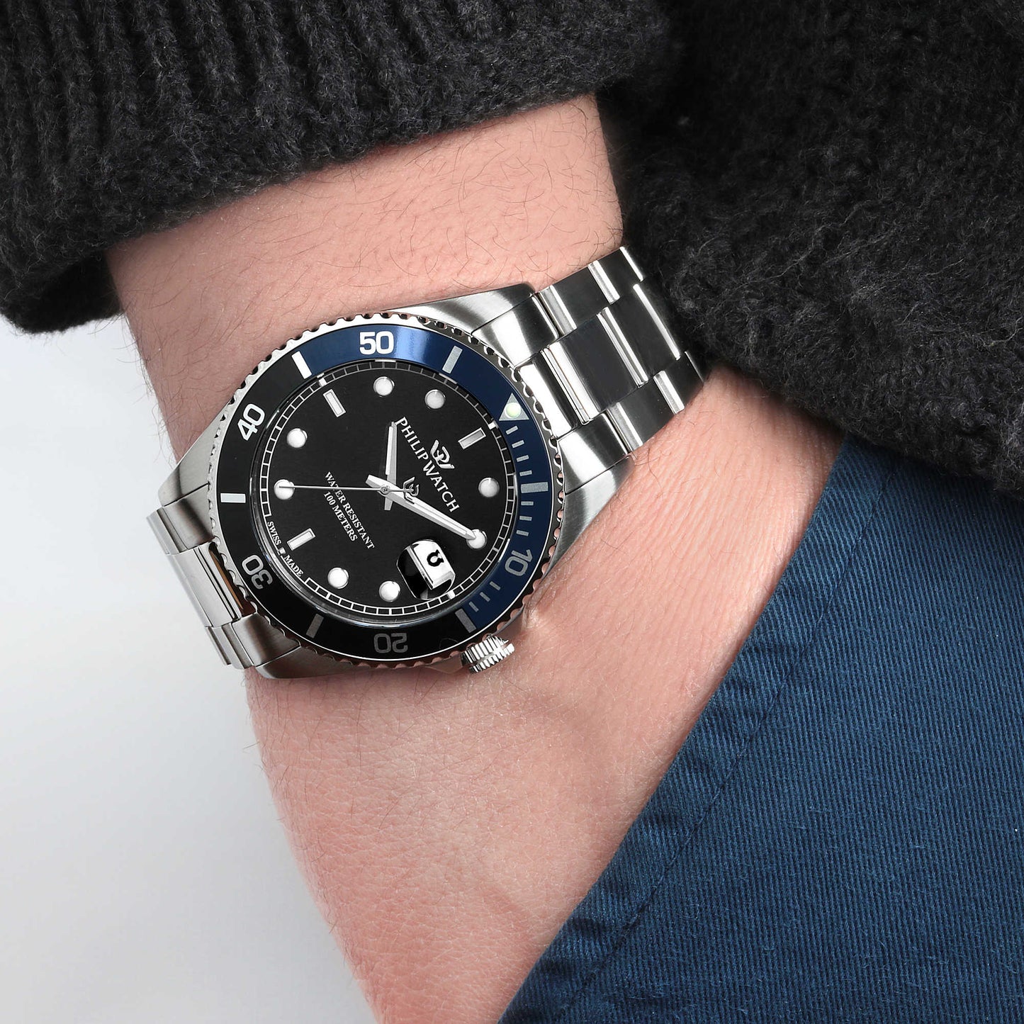 Reloj Caribe Hombre Acero, Azul y Negro R8253597091