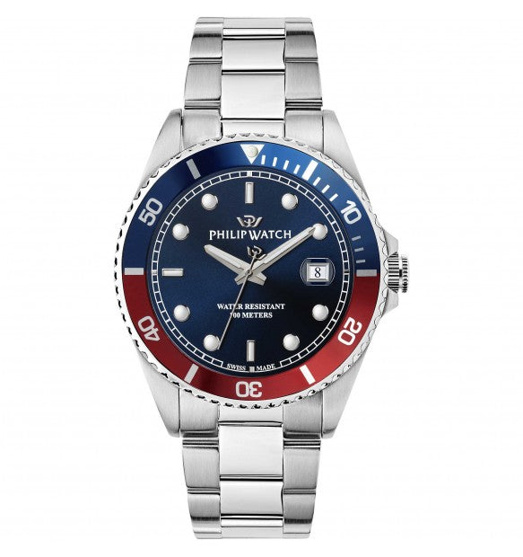 Reloj Caribe Hombre Acero, Azul y Rojo R8253597090